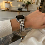 Pulsera para Apple Watch de cuentas redondas y eslabones rectangulares, cierre mariposa, modelo Anya