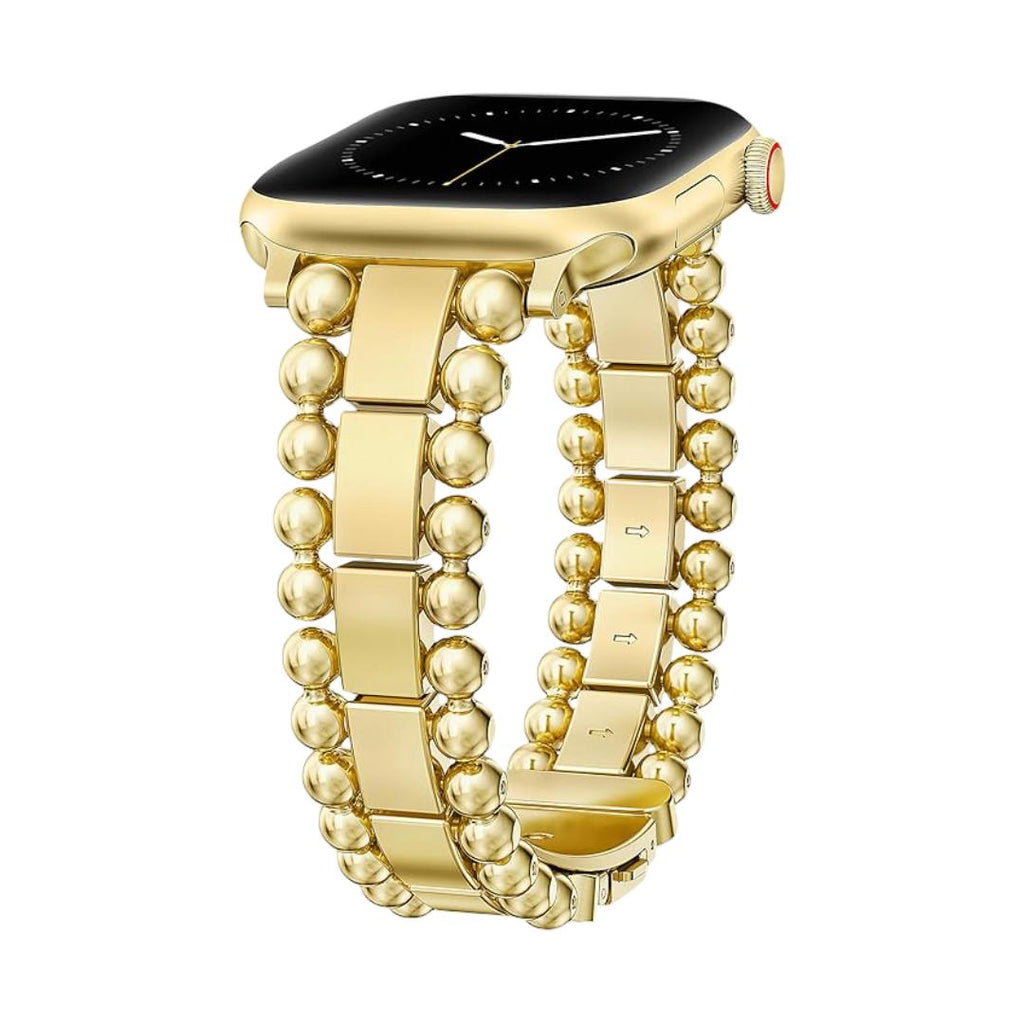Pulsera para Apple Watch de cuentas redondas y eslabones rectangulares, cierre mariposa, modelo Anya