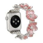 Correa Apple Watch floral, pétalos esmaltados y circonitas, para mujer, modelo Florianne