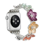 Correa Apple Watch floral, pétalos esmaltados y circonitas, para mujer, modelo Florianne