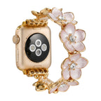 Correa Apple Watch floral, pétalos esmaltados y circonitas, para mujer, modelo Florianne
