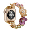 Correa Apple Watch floral, pétalos esmaltados y circonitas, para mujer, modelo Florianne