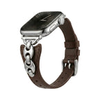 Pulsera de malla marinera para Apple Watch, correa fina ajustable con hebilla de espiga, acabados dorado, plateado y negro, modelo Malsa