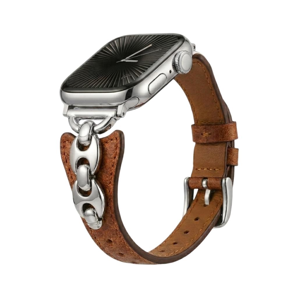 Pulsera de malla marinera para Apple Watch, correa fina ajustable con hebilla de espiga, acabados dorado, plateado y negro, modelo Malsa