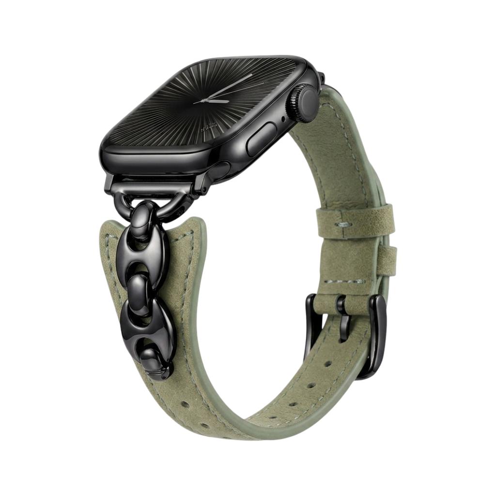 Pulsera de malla marinera para Apple Watch, correa fina ajustable con hebilla de espiga, acabados dorado, plateado y negro, modelo Malsa