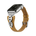 Pulsera de malla marinera para Apple Watch, correa fina ajustable con hebilla de espiga, acabados dorado, plateado y negro, modelo Malsa