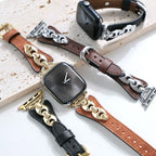 Pulsera de malla marinera para Apple Watch, correa fina ajustable con hebilla de espiga, acabados dorado, plateado y negro, modelo Malsa