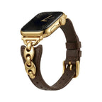 Pulsera de malla marinera para Apple Watch, correa fina ajustable con hebilla de espiga, acabados dorado, plateado y negro, modelo Malsa