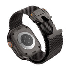 Correa de acero inoxidable para Apple Watch, malla milanesa, cierre táctico, modelo Elanko