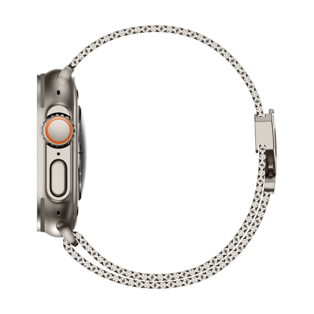 Correa de acero inoxidable para Apple Watch, malla milanesa, cierre táctico, modelo Elanko