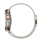 Correa de acero inoxidable para Apple Watch, malla milanesa, cierre táctico, modelo Elanko