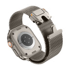 Correa de acero inoxidable para Apple Watch, malla milanesa, cierre táctico, modelo Elanko