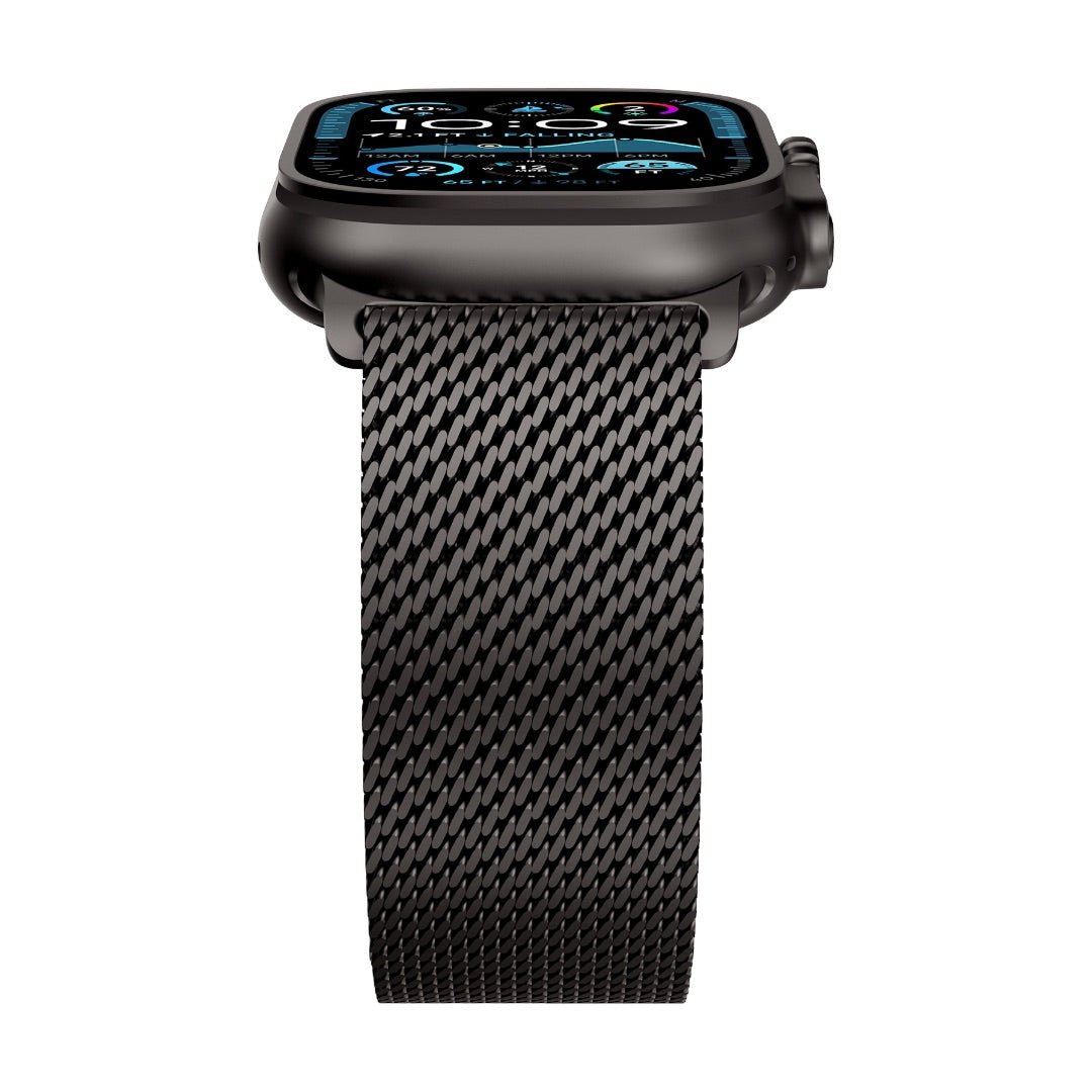 Correa de acero inoxidable para Apple Watch, malla milanesa, cierre táctico, modelo Elanko