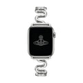Correa Apple Watch de malla ondulada de metal, diseño moderno en forma de S, cierre de botón a presión ajustable, modelo Sydia