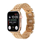 Correa Apple Watch de acero inoxidable, malla Spiga trenzada en espiga, modelo Clytia
