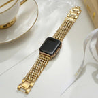Correa Apple Watch de acero inoxidable, malla Spiga trenzada en espiga, modelo Clytia