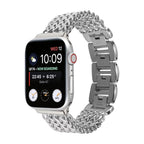 Correa Apple Watch de acero inoxidable, malla Spiga trenzada en espiga, modelo Clytia