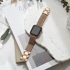Correa Apple Watch de acero inoxidable, malla Spiga trenzada en espiga, modelo Clytia