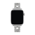 Correa Apple Watch de eslabones entrelazados, motivo infinito engastado con circonitas, cierre de trinquete, modelo Zergone