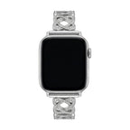 Correa Apple Watch de eslabones entrelazados, motivo infinito engastado con circonitas, cierre de trinquete, modelo Zergone