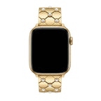 Correa Apple Watch de metal perlado, eslabones geométricos elegantes, acabado brillante refinado, modelo Pita