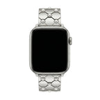 Correa Apple Watch de metal perlado, eslabones geométricos elegantes, acabado brillante refinado, modelo Pita