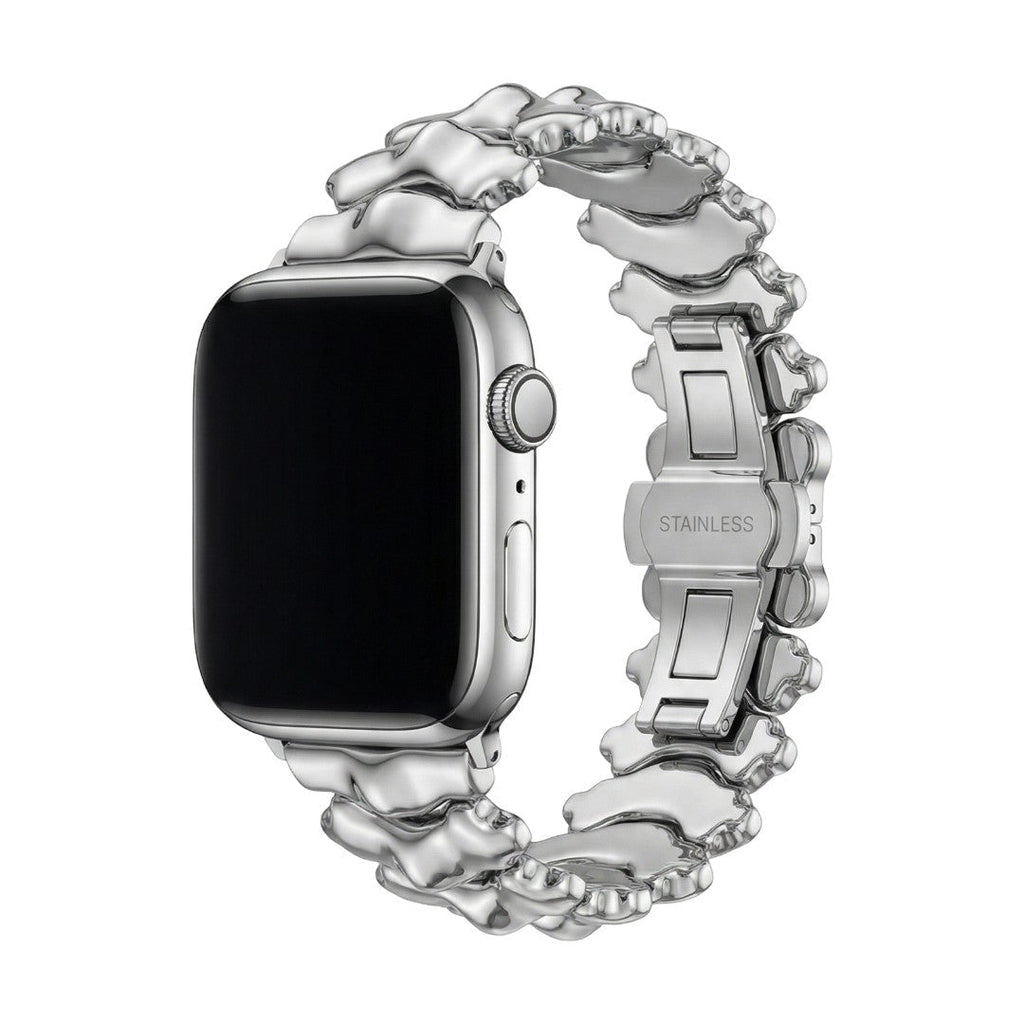 Correa Apple Watch de metal premium, eslabones gruesos con efecto tallado dorso de dragón, cierre mariposa invisible y elegante, modelo Falkor