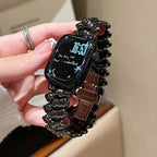 Correa Apple Watch de metal premium, eslabones gruesos con efecto tallado dorso de dragón, cierre mariposa invisible y elegante, modelo Falkor