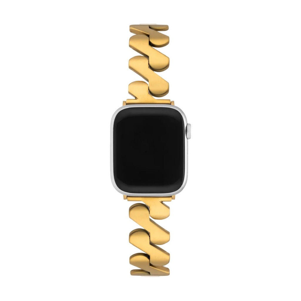 Correa Apple Watch de acero inoxidable, eslabones de onda triangular, acabado cepillado, modelo Azia