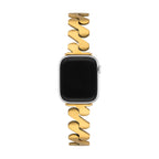 Correa Apple Watch de acero inoxidable, eslabones de onda triangular, acabado cepillado, modelo Azia