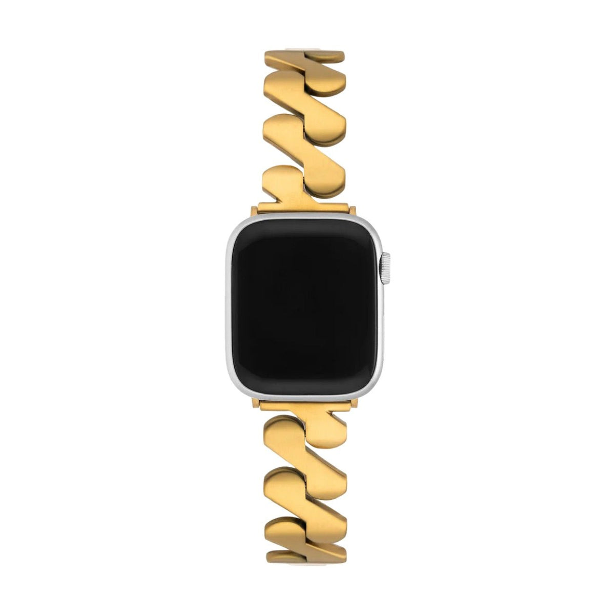 Correa Apple Watch de acero inoxidable, eslabones de onda triangular, acabado cepillado, modelo Azia