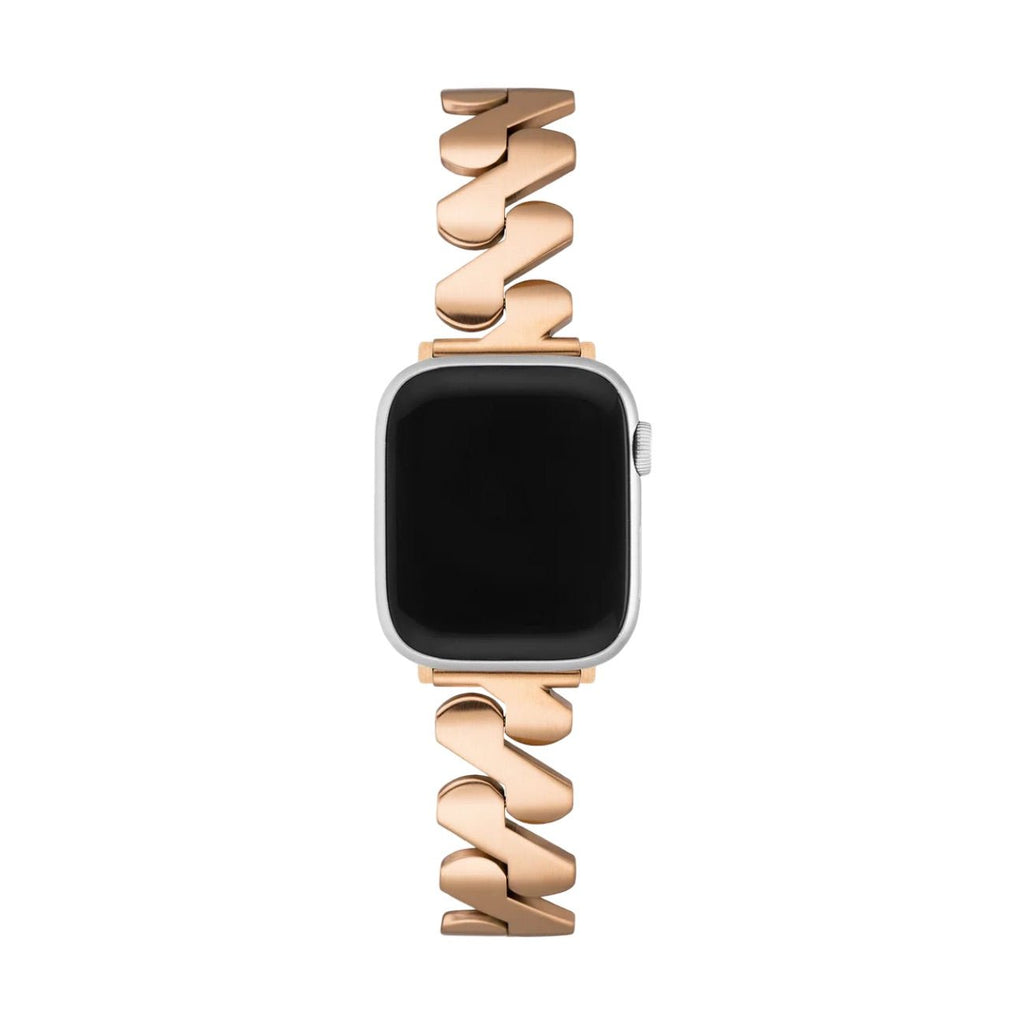 Correa Apple Watch de acero inoxidable, eslabones de onda triangular, acabado cepillado, modelo Azia