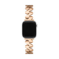 Correa Apple Watch de acero inoxidable, eslabones de onda triangular, acabado cepillado, modelo Azia