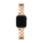 Correa Apple Watch de acero inoxidable, eslabones de onda triangular, acabado cepillado, modelo Azia