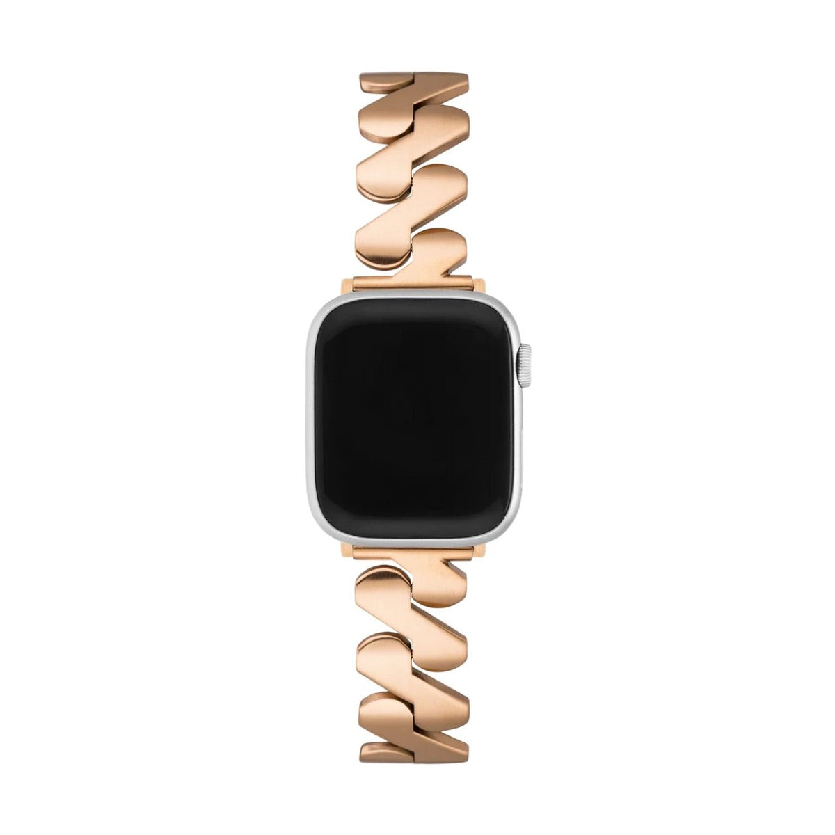 Correa Apple Watch de acero inoxidable, eslabones de onda triangular, acabado cepillado, modelo Azia