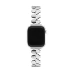 Correa Apple Watch de acero inoxidable, eslabones de onda triangular, acabado cepillado, modelo Azia
