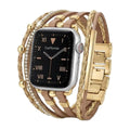 Correa Apple Watch multihilo para reloj inteligente, estilo boho chic, compatible con Apple Watch, strass brillantes, cierre metálico, modelo Abigaëlle