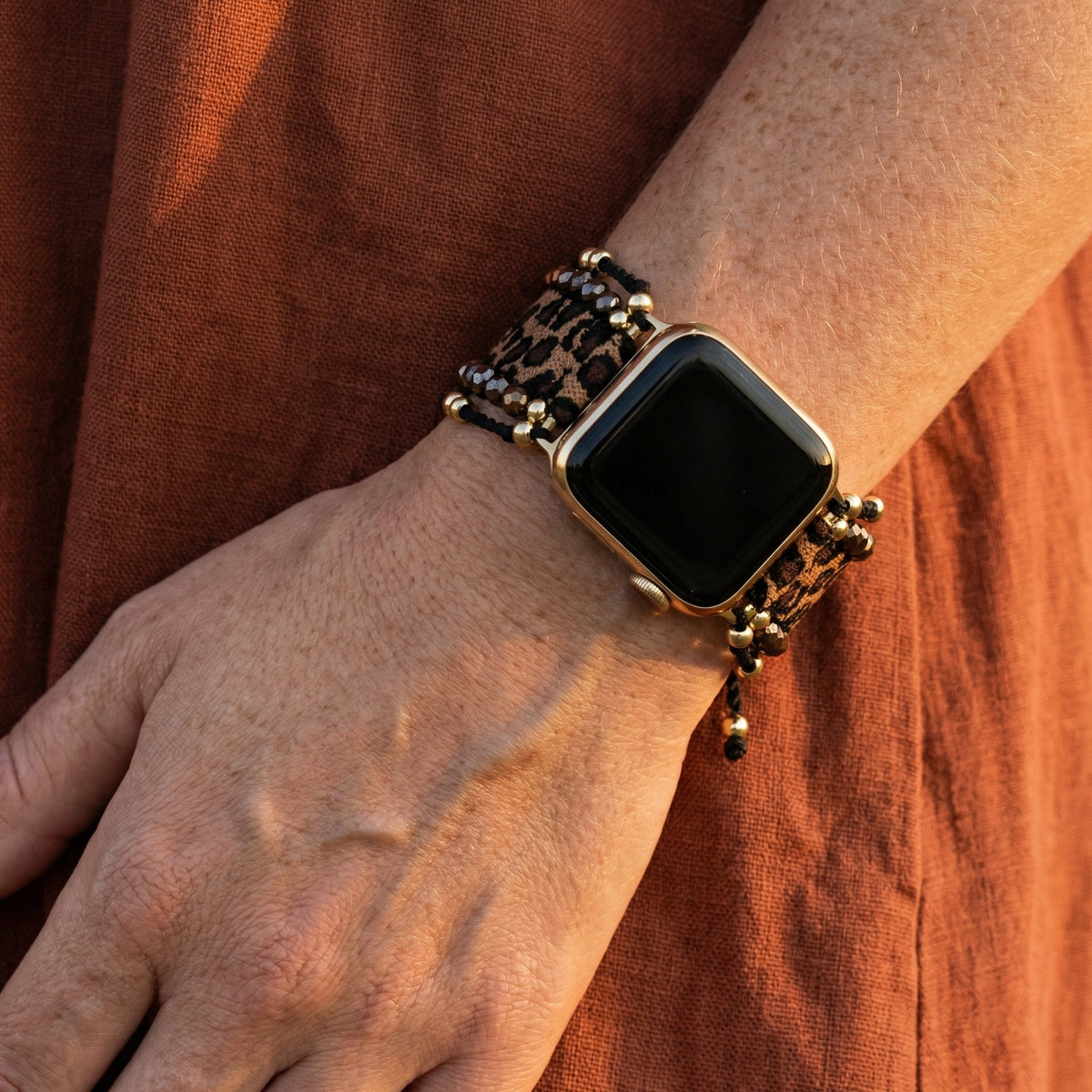 Correa Apple Watch, motivo leopardo, para mujer, modelo Cira