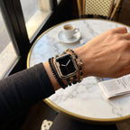 Correa Apple Watch multicapa, ajustable con eslabones y charm de mariposa, chic y elegante, modelo Zoune