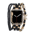 Correa Apple Watch multicapa, ajustable con eslabones y charm de mariposa, chic y elegante, modelo Zoune