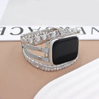 Correa Apple Watch multicapa, ajustable con eslabones y charm de mariposa, chic y elegante, modelo Zoune