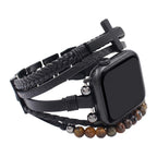 Caleb Multi-layer Tiger Eye Bead and Black Cross Apple Watch Band for Men