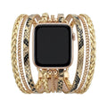 Correa multi-hilera para Apple Watch, piel vegana y cadenas, elegante efecto serpiente, cierre de hebilla, modelo Delizia