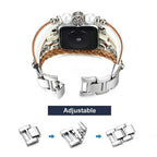 Correa Apple Watch multi-hilos trenzada, charm árbol de la vida, para mujer, modelo Ténecia