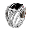 Correa Apple Watch multicapa para mujer, correa de material sintético con cruz cristiana, eslabones ajustables a presión, modelo Stravada