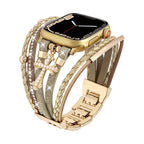 Correa Apple Watch multicapa para mujer, correa de material sintético con cruz cristiana, eslabones ajustables a presión, modelo Stravada