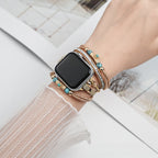 Correa Apple Watch multihilo de acero, cadenas finas y anillos cincelados, modelo Vyta