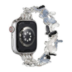 Correa Apple Watch con motivo de mariposas esmaltadas, malla elástica con strass, modelo Marjorie