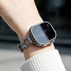 Correa Apple Watch mariposa de circonitas, correa de reloj de aleación metálica con mariposa brillante, modelo Rinoure
