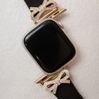 Correa para Apple Watch, cinta texturizada con lazos engastados con strass, para mujer, modelo Ravia